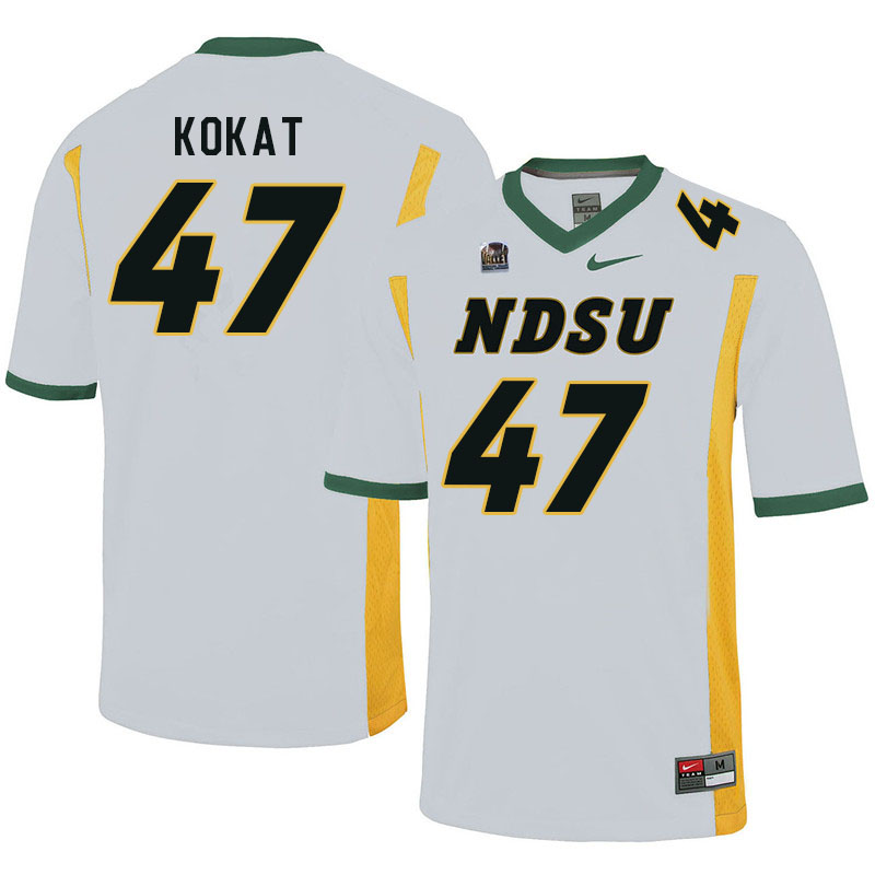 Men #47 Luke Kokat North Dakota State Bison College Football Jerseys Sale-White - Click Image to Close
